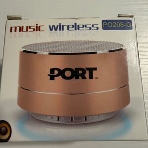 🆕 PORT PO208-G Gold Mini Wireless Bluetooth Speaker – Portable 3W Sound